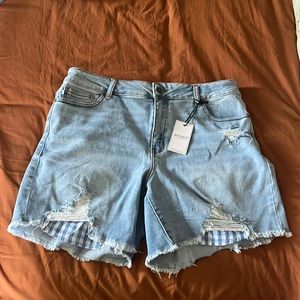 Judy Blue gingham denim shorts